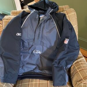 Go Hawks! Official NFL Reebok Fleece Lined Pullover Jacket with Hood